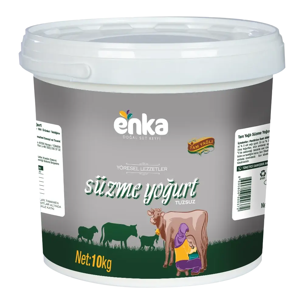 Tam Yağlı Süzme Kova Yoğurt - 10 kg